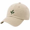 Baseballkappe Einheitsgröße Beige aus Twill mit Blätterstickerei für Freizeit