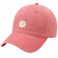 Baseballkappe Einheitsgröße Textil Rosa mit gebogenem Schirm und Blumenstickerei