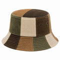 Bucket Hat Einheitsgröße aus Cordstoff in Braun Beige Grün mit Patchwork-Design