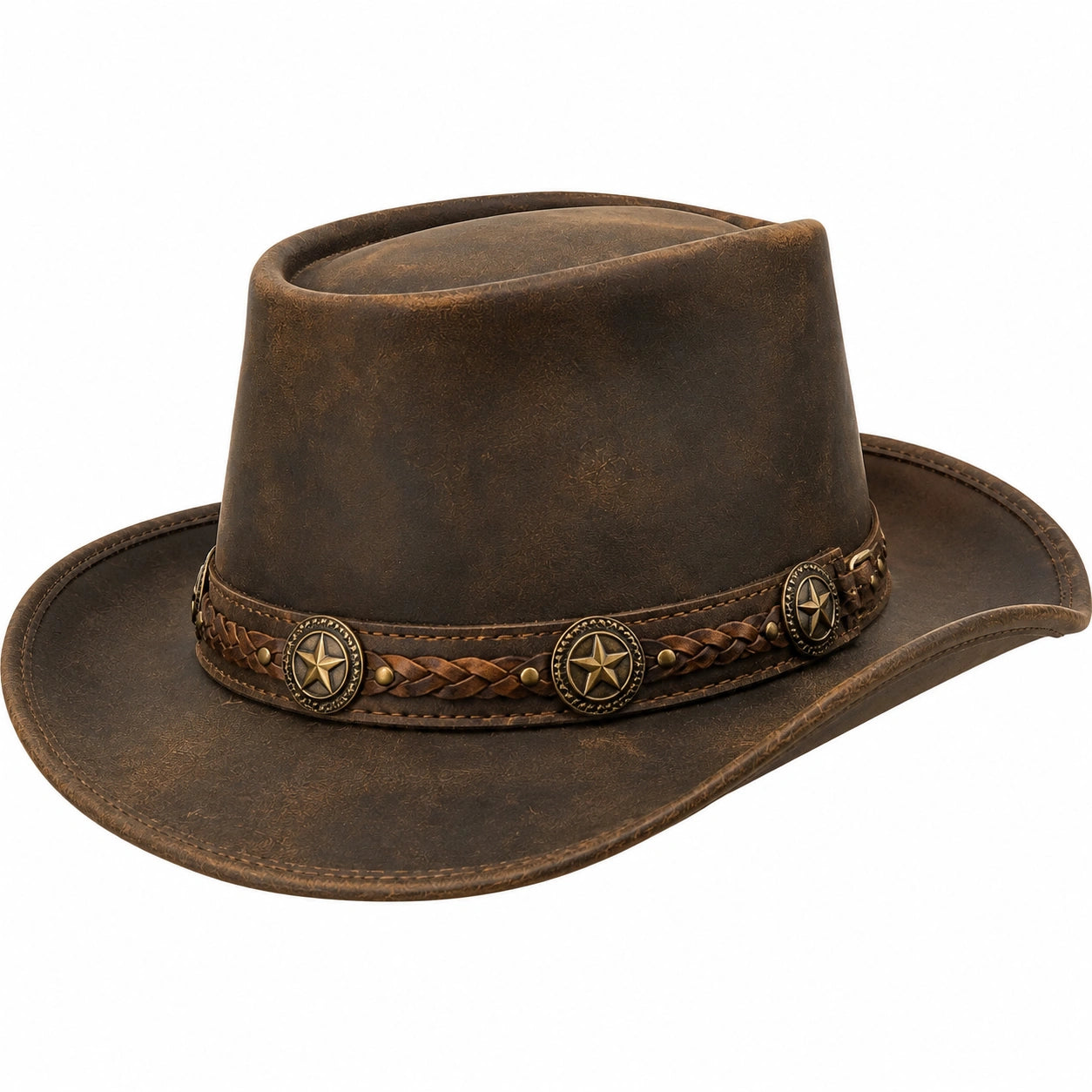 Cowboyhut Einheitsgröße Kunstleder Braun im Westernstil
