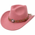 Cowboyhut Einheitsgröße Rosa mit Dekorband im Westernstil