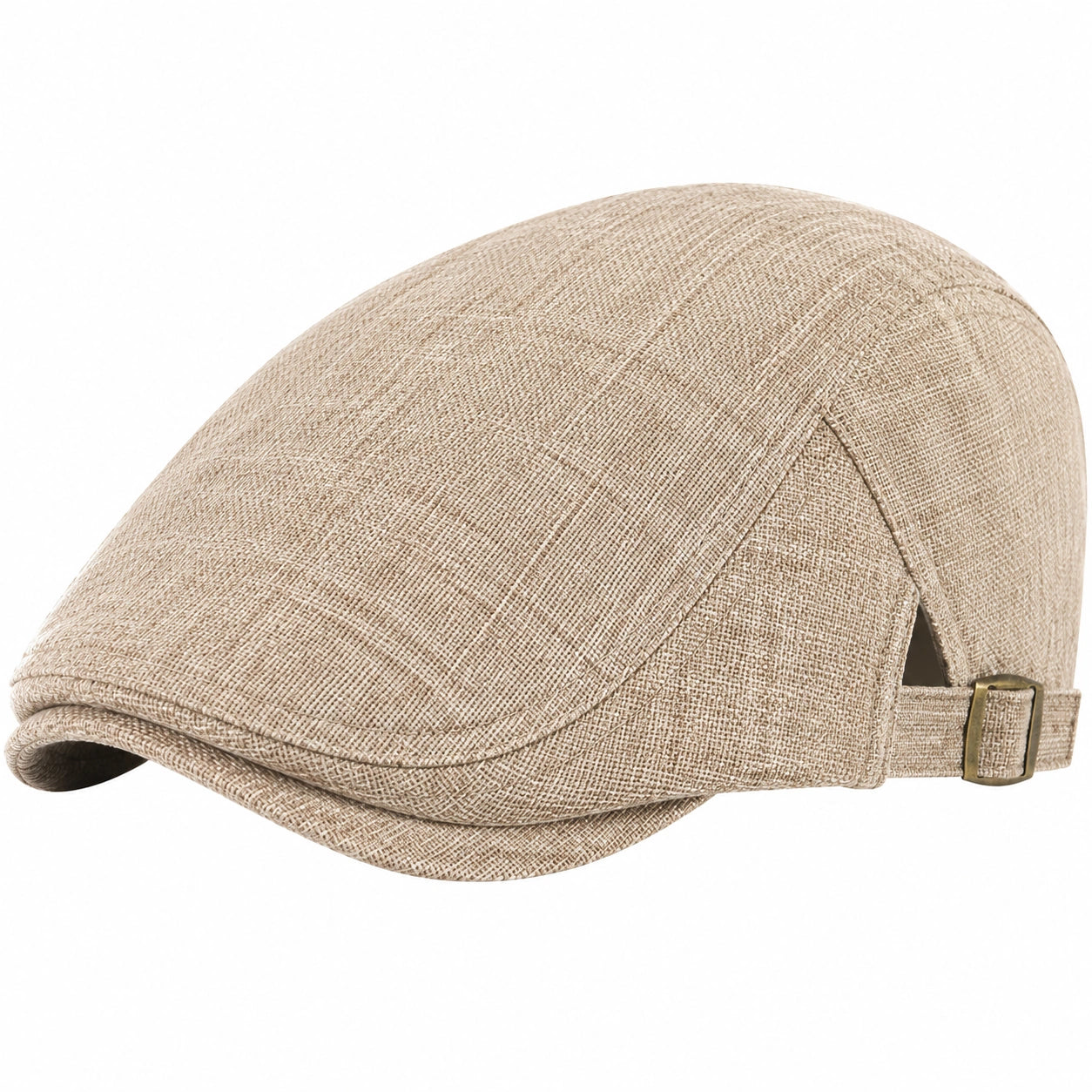 Flatcap Einheitsgröße aus Textil Beige verstellbar im klassischen Stil