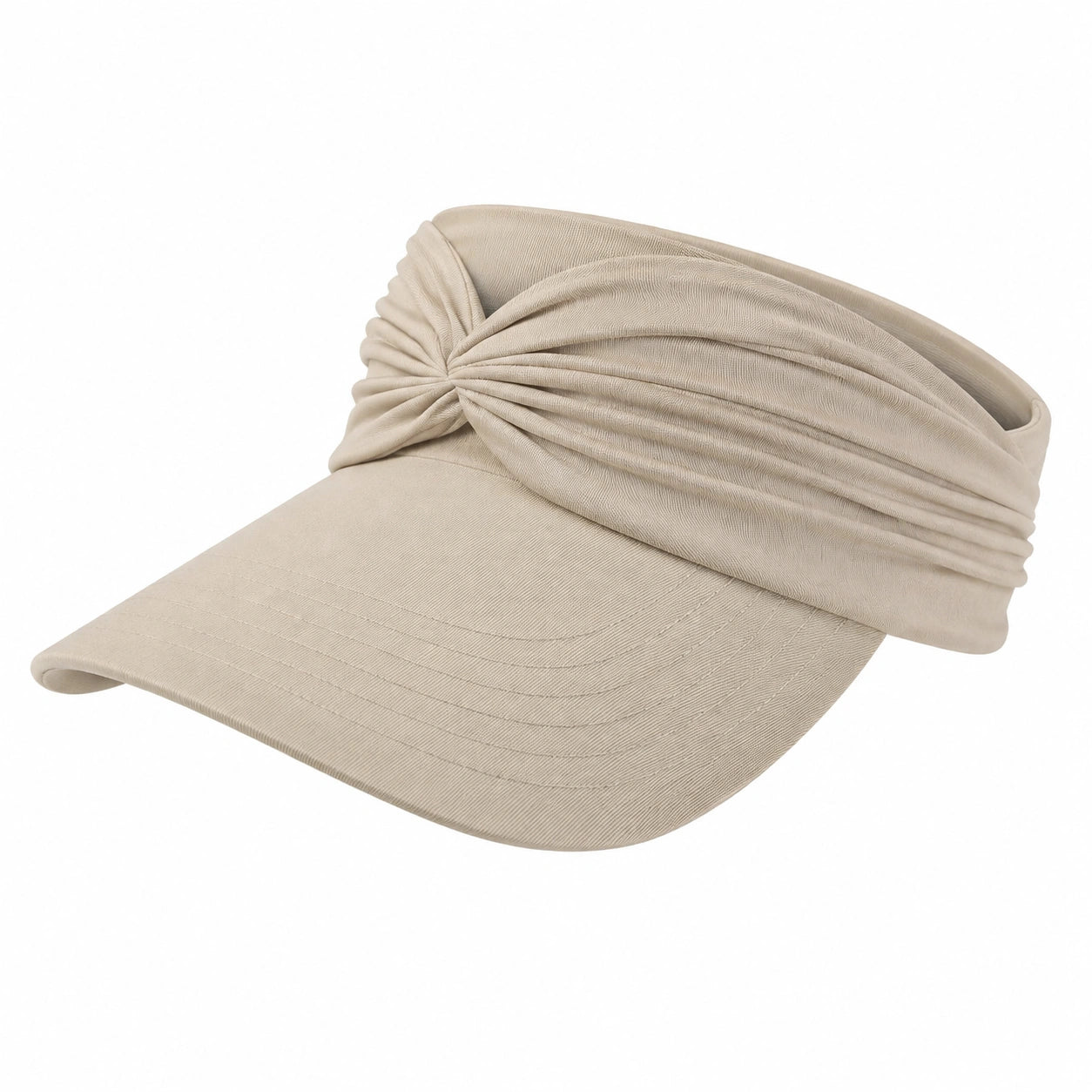 Damen Schirmmütze Einheitsgröße Beige aus Textil mit Drapierung für Alltag