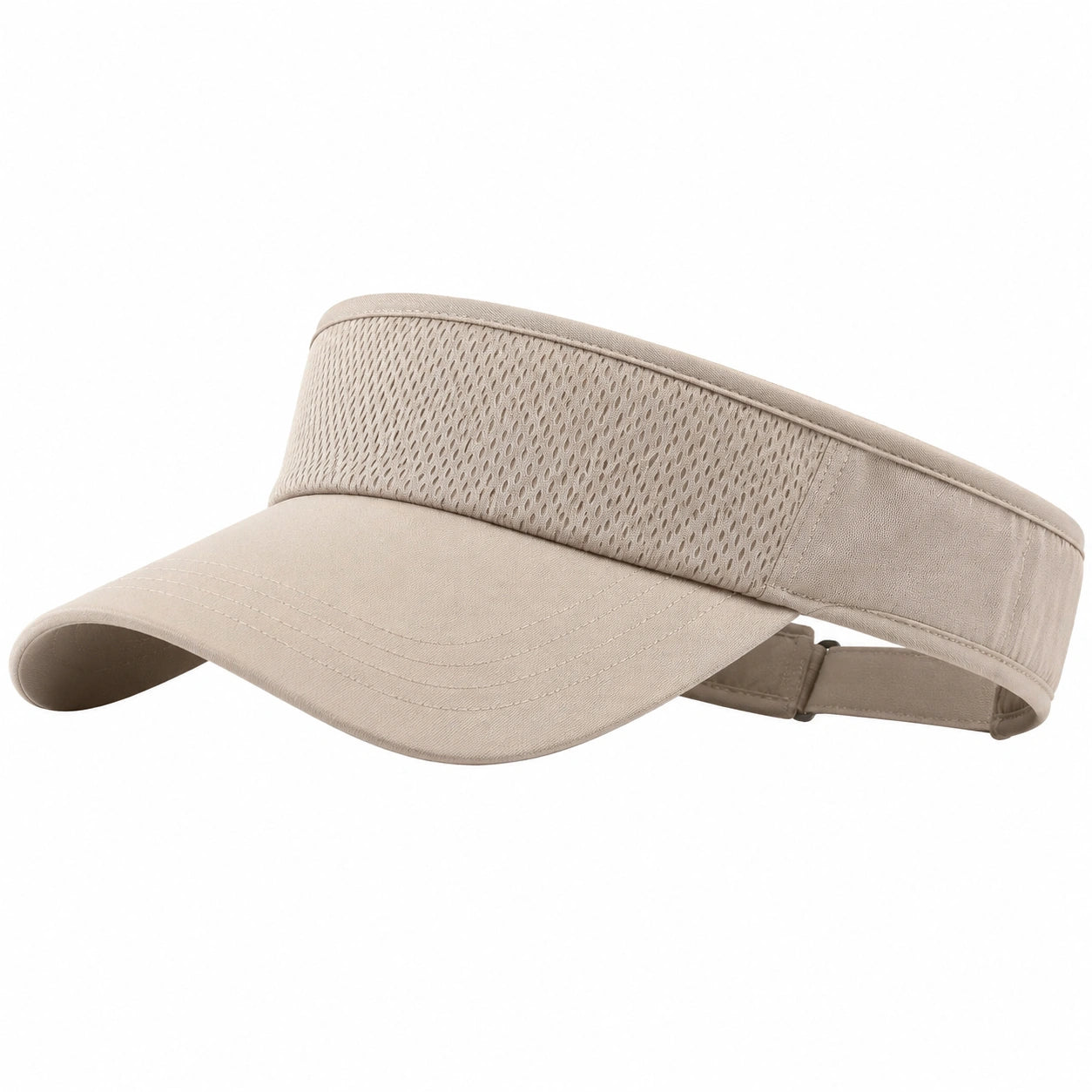 Visor-Kappe Einheitsgröße aus Textil Beige mit Mesh-Einsatz für Sport