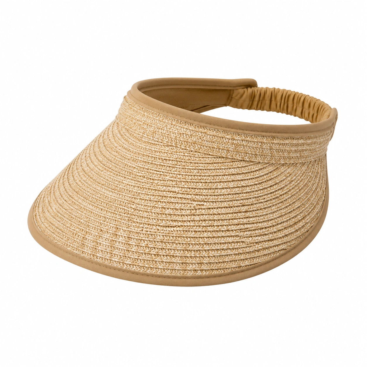 Sonnenvisier Einheitsgröße Geflecht Beige verstellbar für Damen