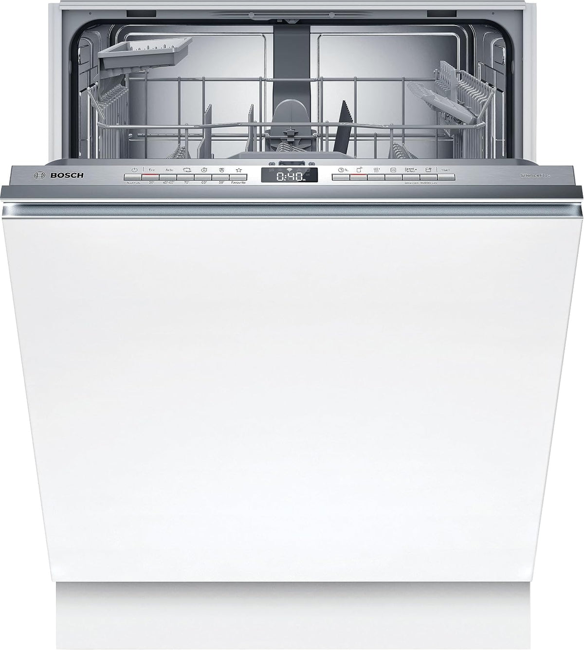 Bosch Geschirrspüler, 60 cm, Weiß, SMV4HAX19E Serie 4, Einbau- komplett versenkbar, Home Connect, InfoLight, Favoritenprogramm
