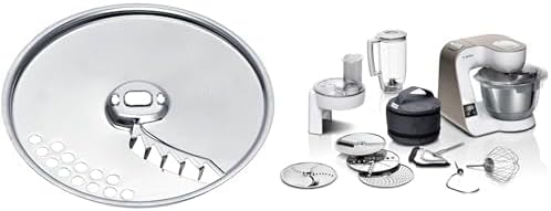 Bosch Hausgeräte Universalküchenmaschinen, 3,9 L, Silber/Schwarz, Küchenmaschine Serie 4 MUM5XW20, Edelstahl-Schüssel & Pommes-Frites-Scheibe MUZ45PS1