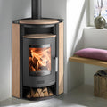 HAAS+SOHN Kaminofen, Anthrazit/Beige, 04 265 18 13 Kuopio II Perlanthrazit/Woodstone/A+