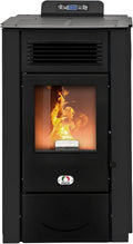 STUFE A PELLET ITALIA Öfen, 15 KW, 140m, Schwarz, Colorado, Effizienz 92% Heizt ² Autonomie 15 Std. Programmierbar 5