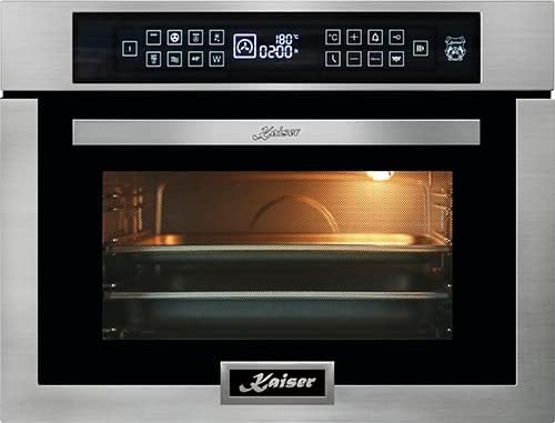 Kaiser Mikrowelle, 45 cm, 38 L, Silber, EM 6307 R Einbau n Backofen, Hoch, Touch Control, 22 Funktionen, Elektronische Schaltuhr