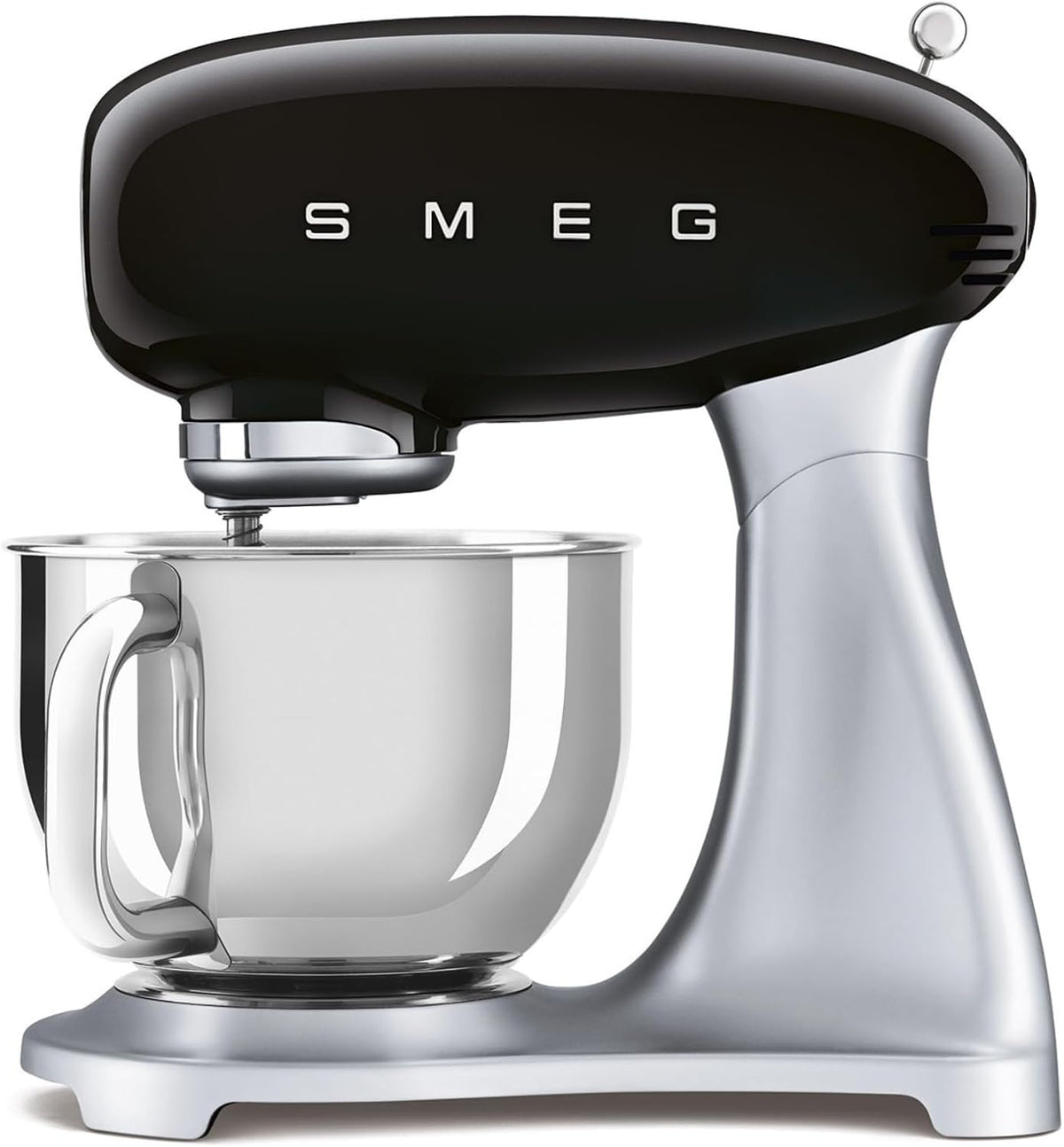 Smeg Knet- & Rührmaschinen, 800 W, Schwarz/Silber, SMF02BLEU Küchenmaschine, 10 Geschwindigkeitsstufen, Planetenrührwerk