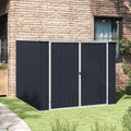Gerätehaus Gecheer, 195x198x159 cm, Verzinkter Stahl, Anthrazit, Gartenschuppen Wand Geräteschuppen Gartenhaus Lagerschuppen