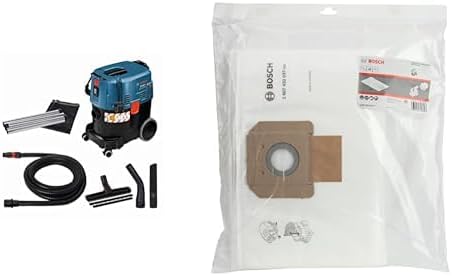 Bosch Professional Staubsauger, 35 L, 3 m, Blau/Schwarz, Industrie Gas SFC+ ( Behälter, Schlauch) + 5 Stück Vlies Beutel