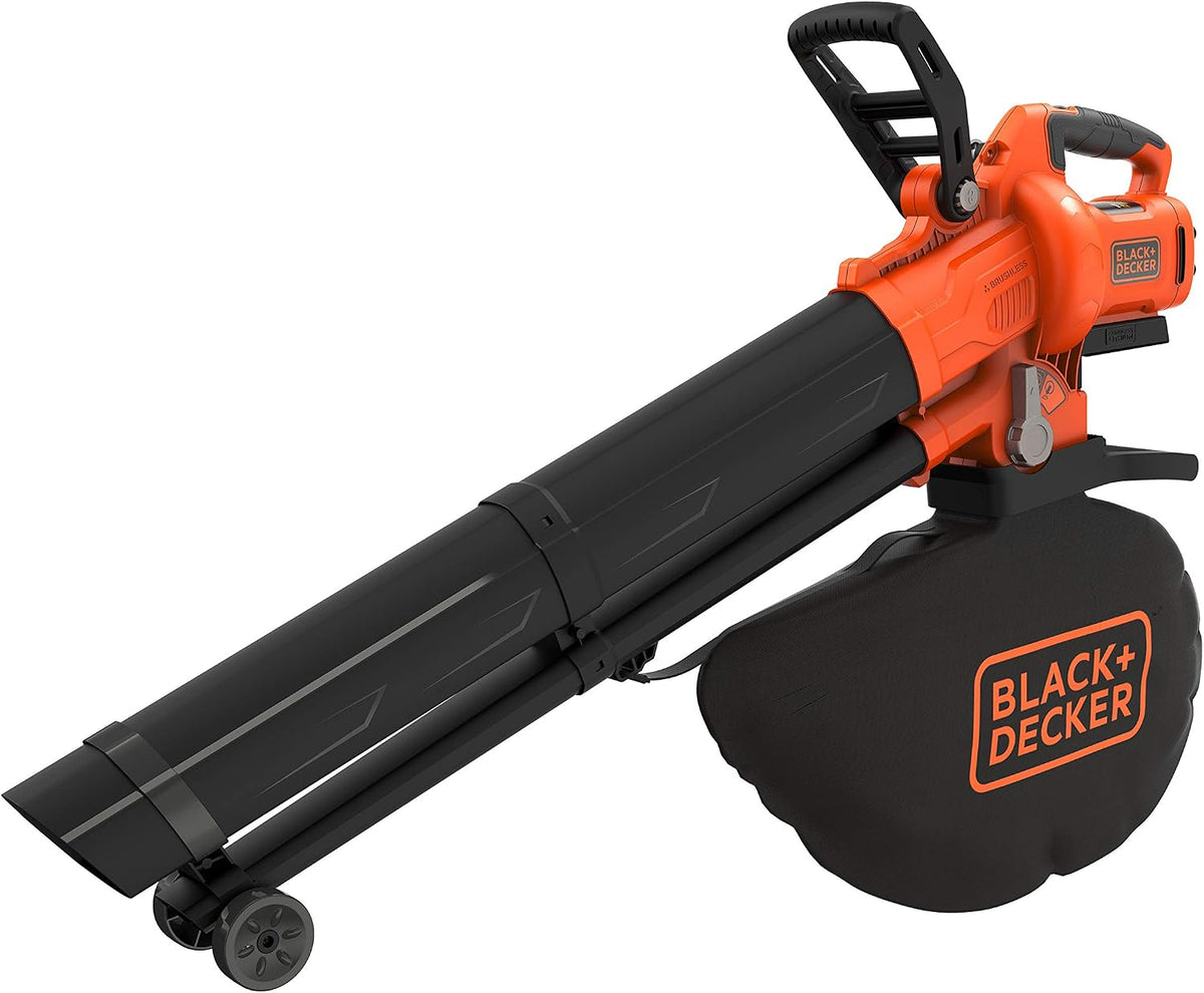 BLACK+DECKER Laubbläser, 45l, 36 V, Orange/Schwarz, Laubsauger Akku Akku mit Häcksler BCBLV36B ( Fangsack, bürstenloser Motor