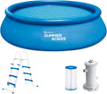 Summer Waves Aufblasbare Pools, 457x457x107 cm, Blau/Weiß, Quick Up Pool Komplettset, Rund 457x107 cm Blau, Aufstellpool Set