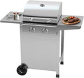 Profi Cook Gasgrill, Silber, ® für Temperaturen bis zu 350°C, Grillroste aus echtem Gusseisen, für Balkon, inkl. Gasdruckminderer und Schlauch