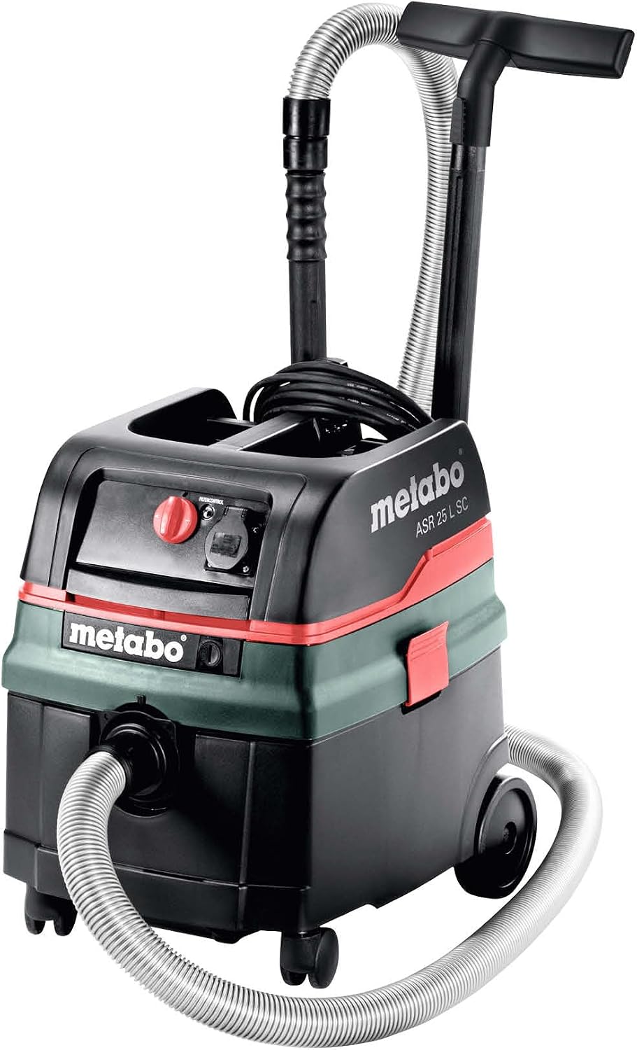 metabo Nass-Trockensauger, 8600 cm, 4380 l, 25 L, Schwarz/Grün/Rot, Allessauger ASR SC (602024000) Karton, mit elektromagnetischer Abrüttlung