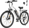 HITWAY E-Bike, 13AH, 250 W, 36 V, Weiß/Schwarz, 5'/28' E Bike, Elektrofahrrad Trekkingrad Herren Damen mit Akku, Hinterradmotor/Mittelmotor