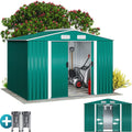 Gerätehaus Gardebruk, 260x205x180 cm, 5m, 9m, Grün/Silber, ® XXL Metall ² mit Fundament Schiebetür Grün Geräteschuppen