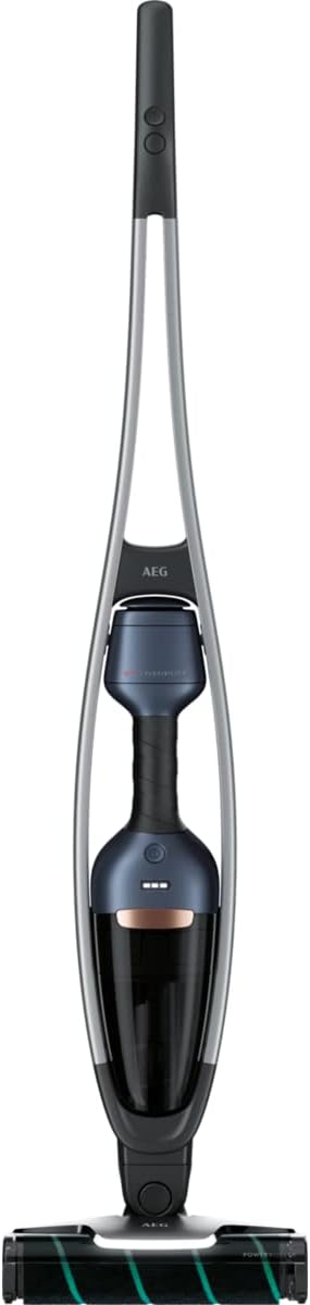 AEG Staubsauger, Schwarz/Silber/Blau, QX9-1-P5IB 2in1 Akku /beutellos/Zubehörset/bis zu 55 M