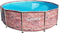 MARIMEX Stahlrahmenpool, 99 M, Rot/Blau/Beige, Schwimmbad Florida 3, 66X0, Ziegel I ohne Zubehör I Stahlwandpool für Garten