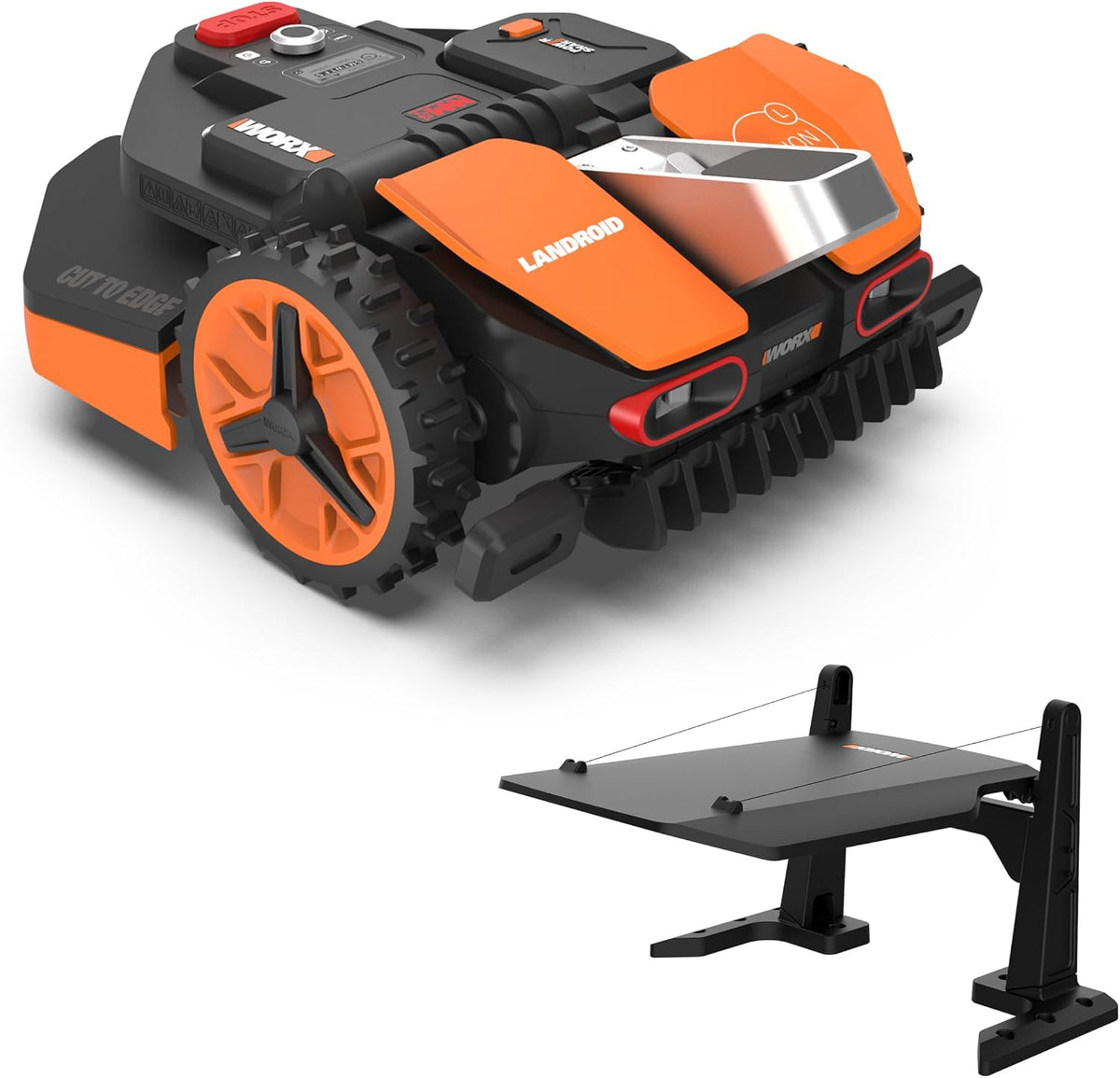 WORX Mähroboter, 1600m, Schwarz/Orange, Landroid Vision L1600 WR216E.1 für Gärten bis ², AI Rasenmäher Roboter ohne Begrenzungskabel