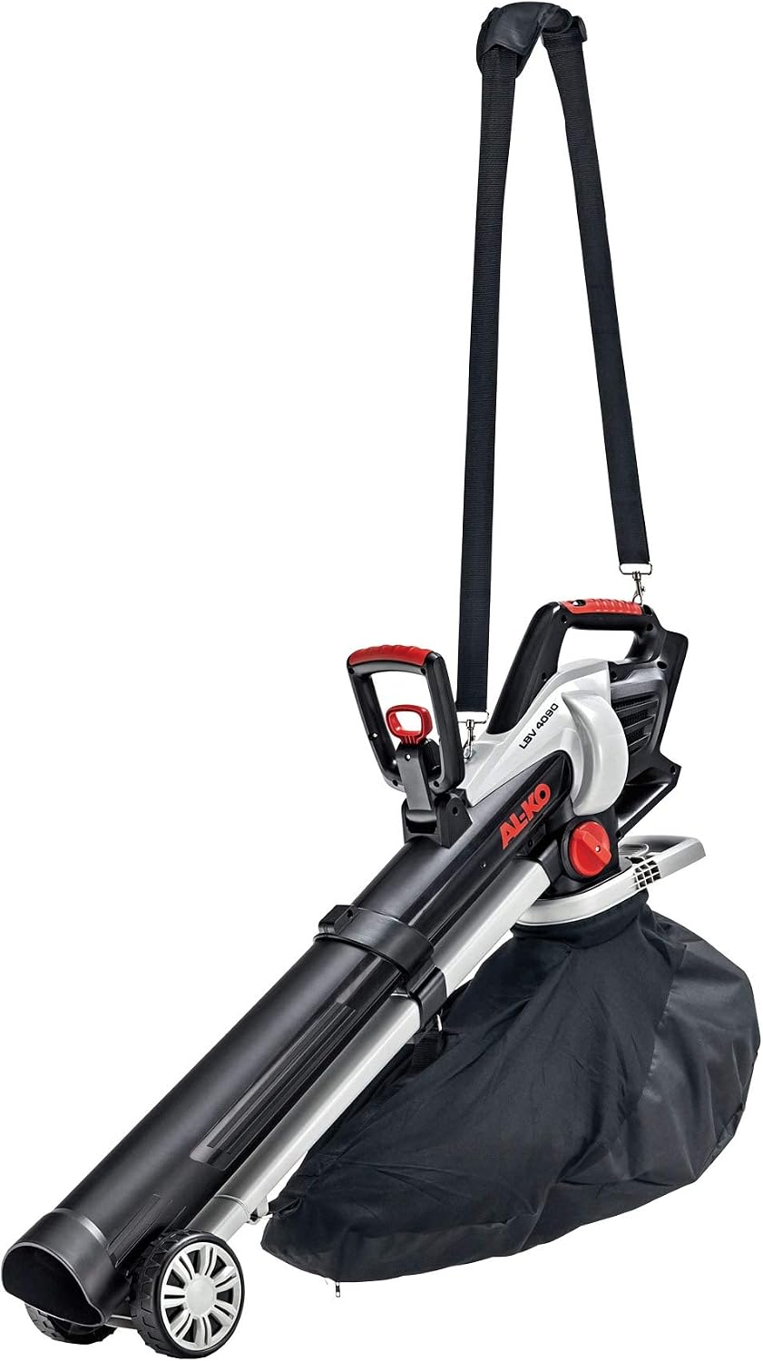 AL-KO Laubsauger, 45 L, Schwarz/Silber/Rot, Akku- LBV 4090, Blasen und Saugen in einem Gerät, Variabler Luftstromregeler