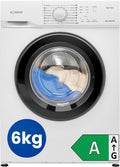 Bomann Waschmaschine, 6 kg, Weiß/Schwarz, max. 1000 U/Min., 5 Jahre Motor-Garantie, bürstenloser DC-Motor: effizient