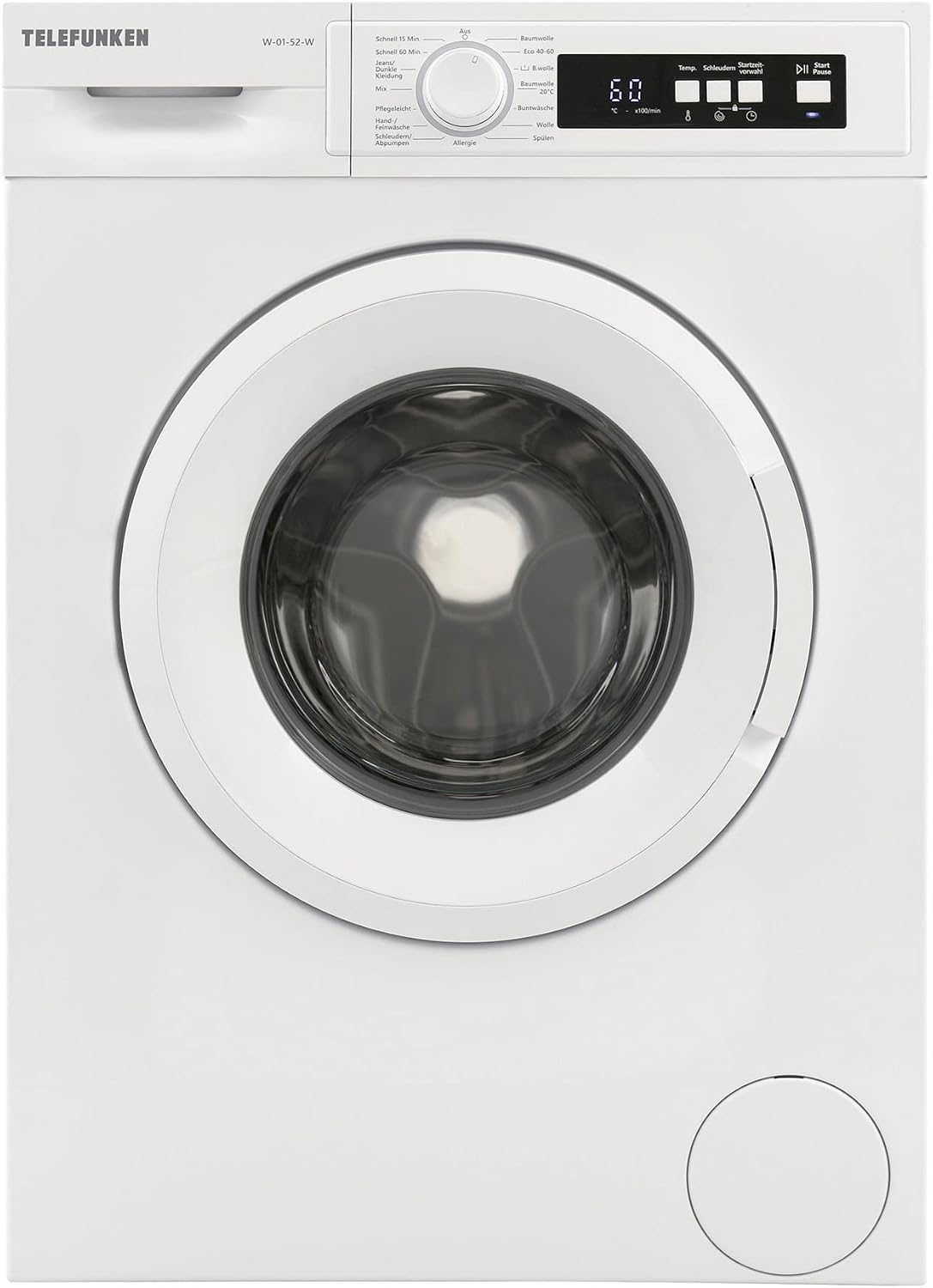 TELEFUNKEN Waschmaschine, 5 kg, Weiß, W-01-52-W ( / 1000 U/Min) mit Mengenautomatik