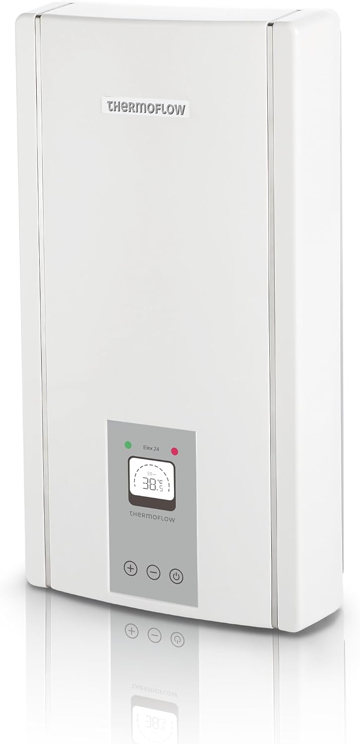 Thermoflow Elektrische Durchlauferhitzer, 24 kW, 400 V, 13 L, Weiß, Elex Durchlauferhitzer druckfest, Warmwasserbereiter bis 55 °C