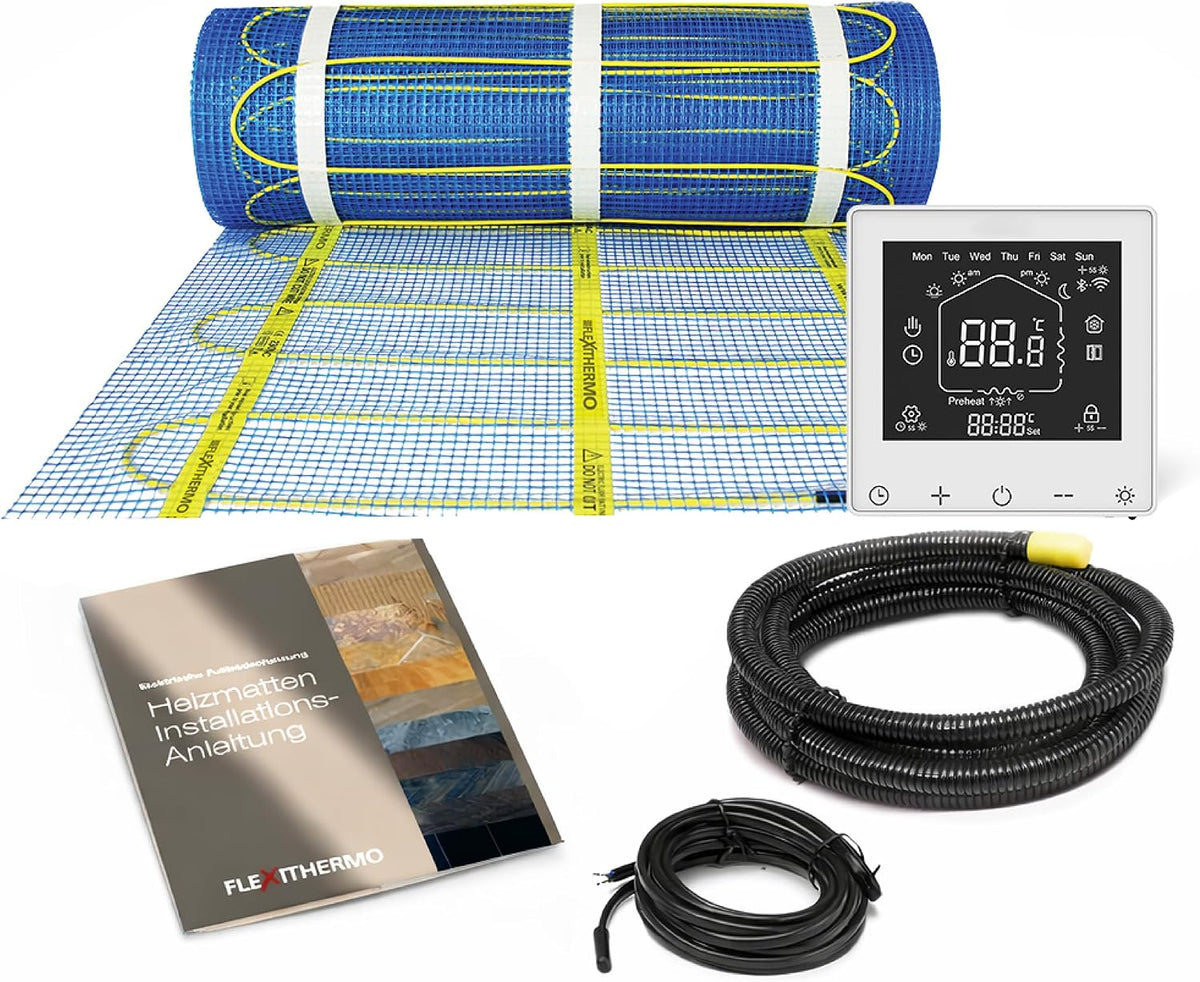 Nordholm Fußbodenheizung, 150 W, 16,0m, 0,5m, 8m, Blau/Gelb/Schwarz, Flexithermo™ Standart elektrische Komplett-Set I