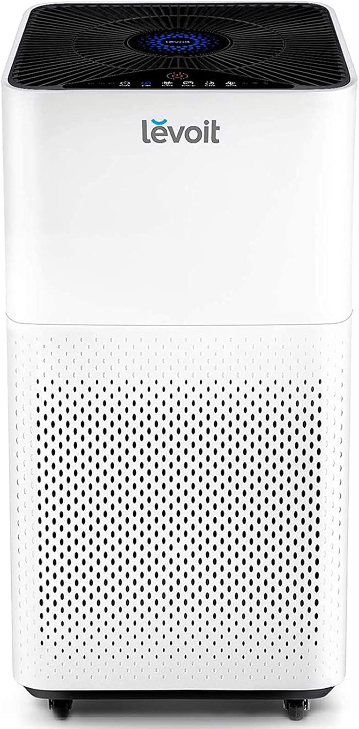 Levoit Dunstabzugshaube, 360 m, Weiß/Schwarz, Luftreiniger mit Luftfilter, Air Purifier mit ³/H CADR für Raucherzimmer Wohnung