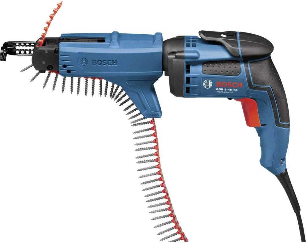 Bosch Professional Elektrowerkzeug, 6,0 mm, 701 W, Blau/Schwarz/Rot, GSR 6-45 TE + MA 55, Nennaufnahmeleistung