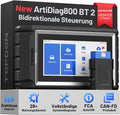 TOPDON OBD-II Diagnosewerkzeuge, Schwarz/Silber/Blau, ArtiDiag800 BT 2 OBD2 Diagnosegerät, All-System-Diagnose-Tool mit 28+ Wartungsfunktionen