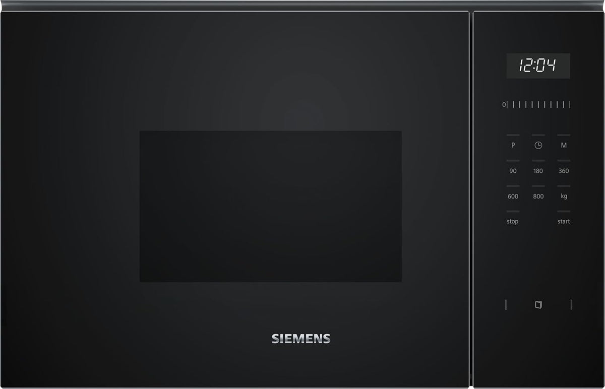 Siemens Mikrowelle, 594 x 382 cm, Schwarz/Silber, iQ500 Einbau- Schwarz Edelstahl BF525LMB1