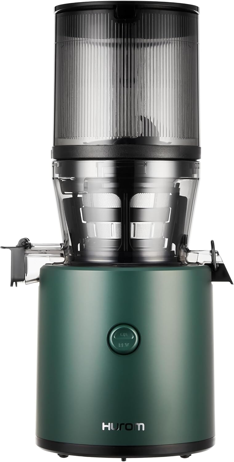 Hurom Mastizier-Entsafter mit einer Schnecke, 2 L, Dunkelgrün/Schwarz, Slow Juicer, Entsafter Gemüse und Obst, H320N