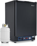 Smad Kühlschrank, 230 V, 12 V, 40 L, Schwarz, Camping Gas, 0-10℃, Leiser Absorber Wohnmobil für Auto, Büro und Schlafzimmer