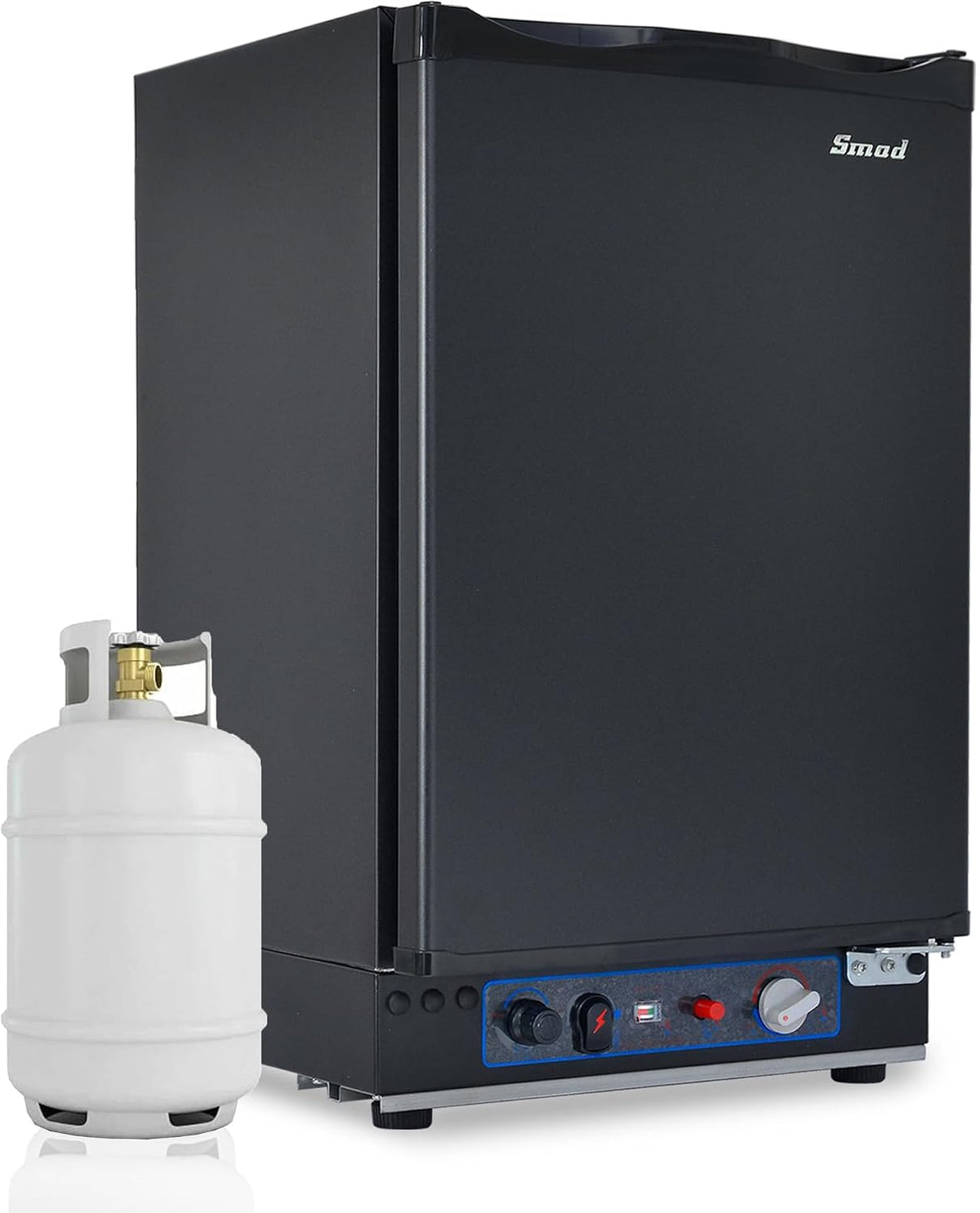 Smad Kühlschrank, 230 V, 12 V, 40 L, Schwarz, Camping Gas, 0-10℃, Leiser Absorber Wohnmobil für Auto, Büro und Schlafzimmer