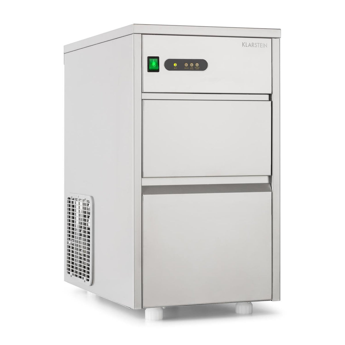 Klarstein Eiswürfelmaschine, 20 kg, 145 W, Silber, Profi Ice Maker, Eiswürfelbereiter für Klare Eiswürfel, für Gastro & Zuhause
