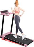 CITYSPORTS Tablet, Rosa/Schwarz, Elektrisches Laufband, Klappbares Laufband für Zuhause bis 12 km/h, mit LED-Anzeige