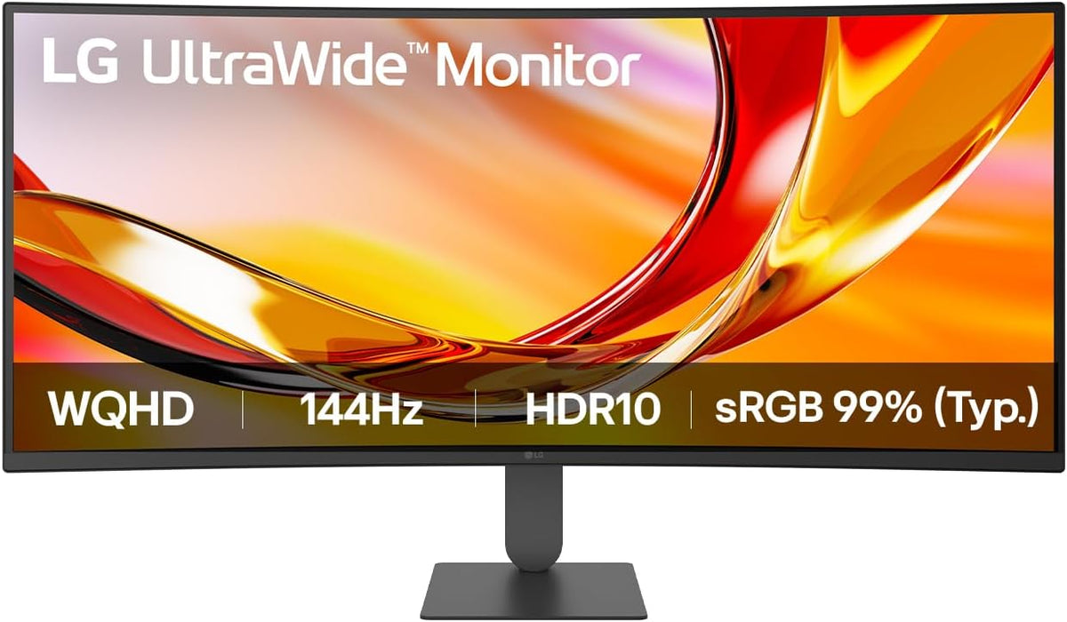 LG Monitor, 86.4 cm, Schwarz, UltraWide 34U620B-B: Curved UWQHD 1440p VA, 144 Hz, 5ms GtG, HDR10, FreeSync Premium