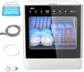Tischgeschirrspüler, Weiß, Tragbarer Geschirrspüler mit Wasseranschluss, 4 Programme, Spült bis zu 6-8 Teller, LED Touch