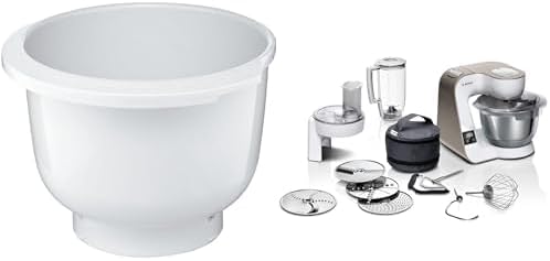 Bosch Hausgeräte Knet- & Rührmaschinen, 3,9 Liter, 2,7 kg, Weiß, Küchenmaschine Serie 4 MUM5XW20, Edelstahl-Schüssel 3