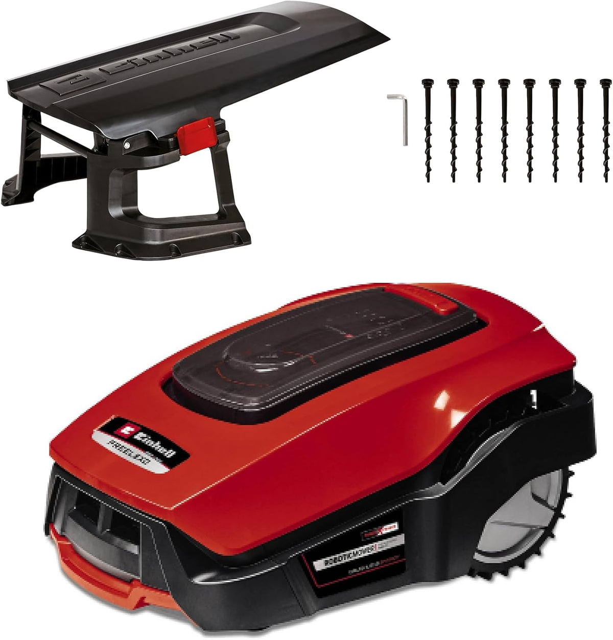 Einhell Mähroboter, 5,2 Ah, 18 cm, 18 V, Schwarz/Rot, FREELEXO 1200 LCD BT Power X-Change (Li-Ion, Multizonenmäher