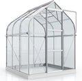 Vitavia Gewächshaus, 3,8 m, 3 mm, Silber/Transparent, Orion 3800', Aluminium eloxiert, Runddach-Design, Doppelschiebetür & Dachfenster