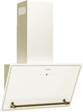 Klarstein Dunstabzugshaube, 60 cm, 400 m, 52 dB, Creme/Gold, Victoria - Abzugshaube Küche, ³/h Luftstrom, A++ Energieeffizienz