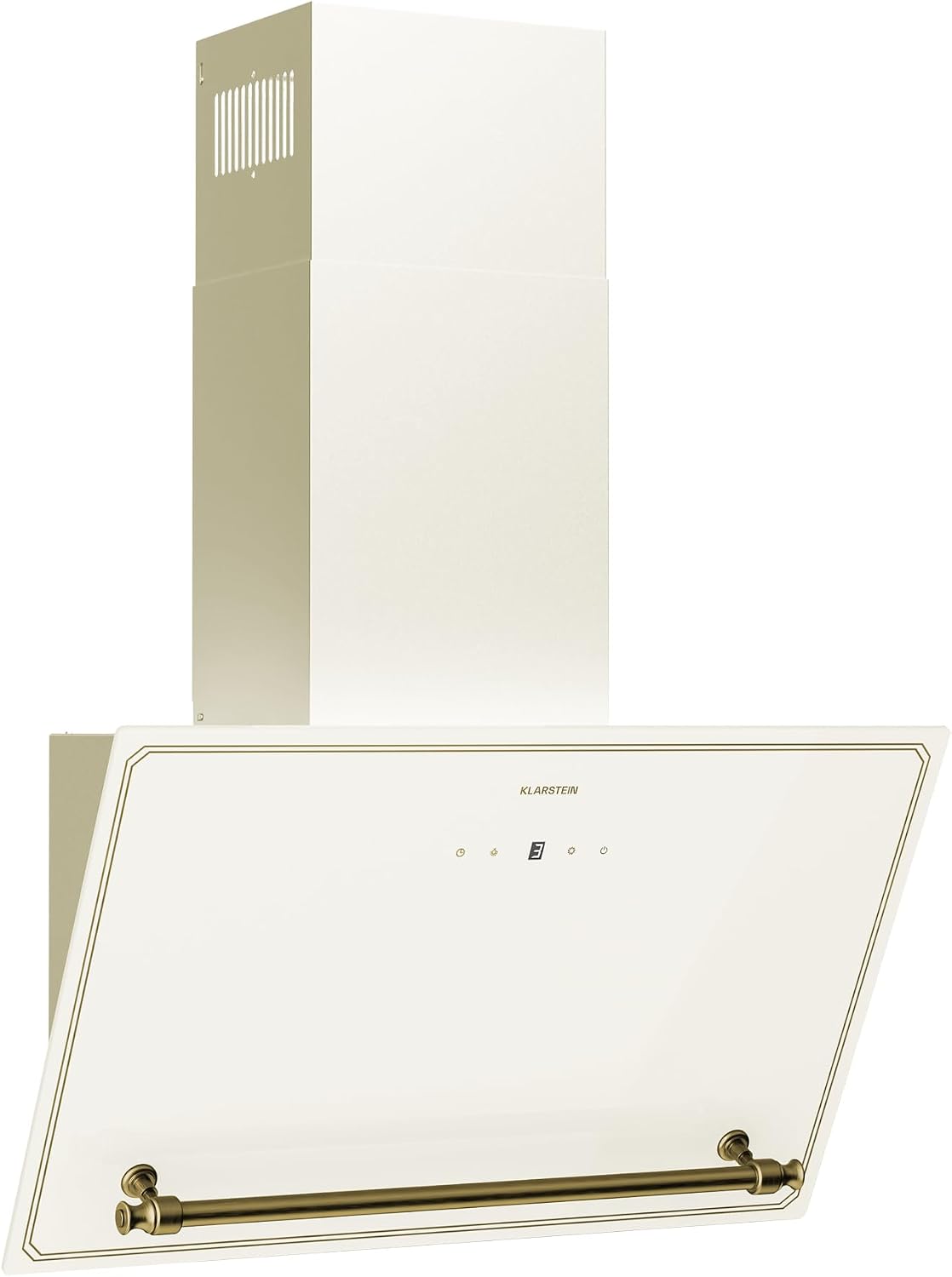 Klarstein Dunstabzugshaube, 60 cm, 400 m, 52 dB, Creme/Gold, Victoria - Abzugshaube Küche, ³/h Luftstrom, A++ Energieeffizienz