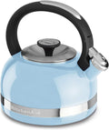 Kitchenaid Herd, 2 l, Blau/Schwarz/Silber, Wasserkocher mit Griff und Zierband für den, Cameo-Blau