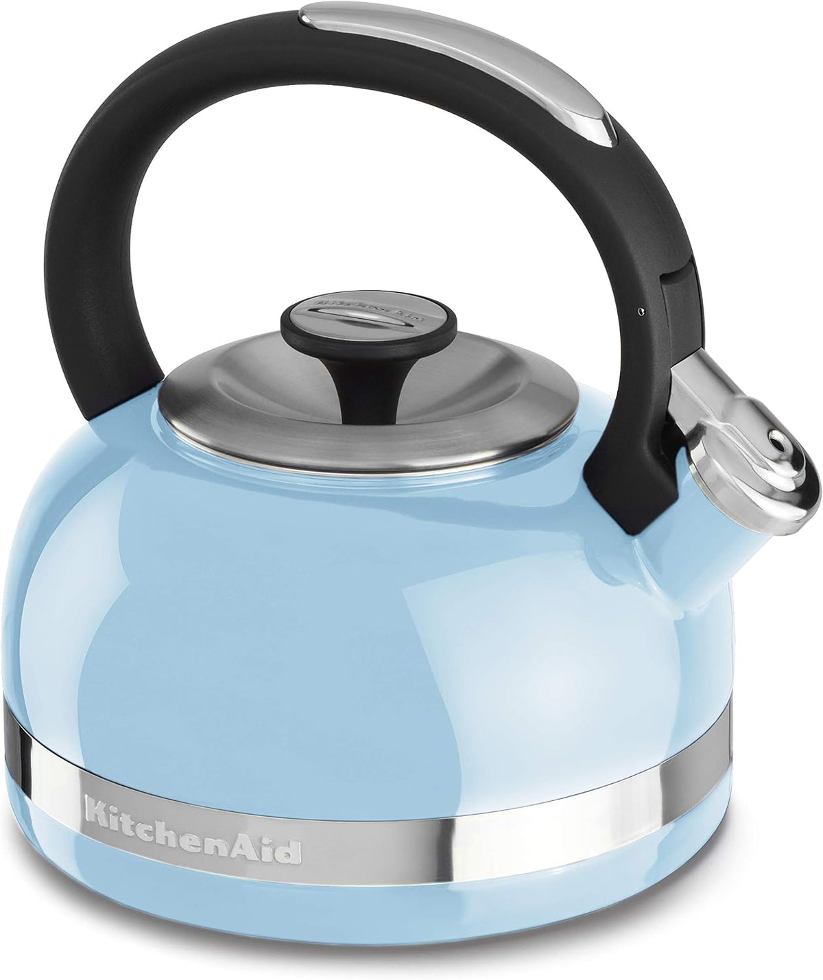 Kitchenaid Herd, 2 l, Blau/Schwarz/Silber, Wasserkocher mit Griff und Zierband für den, Cameo-Blau