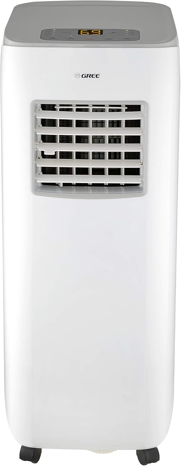 GREE Klimaanlage, 2,6 KW, Weiß/Grau, mobile PURITY Kälteleistung / 9000 BTU, 3-in-1 zum Kühlen, Entfeuchten und Ventilieren